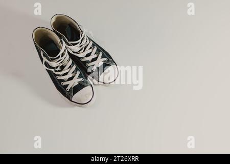 black sneakers with copy space Stock Photo