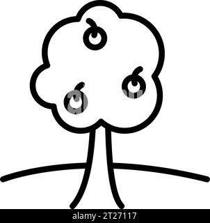 Fruit Tree Icon. Icon related to Farming And Farm. Suitable for web site design, app, user interfaces. Line icon style. Simple vector design Stock Vector