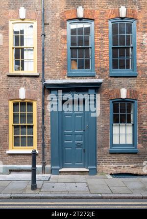 Characterful, colourful historic Huguenot town houses on Fournier Street in Spitalfields, East London, UK. Stock Photo