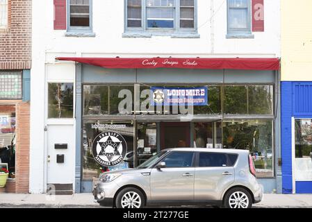 BUFFALO, WYOMING - JUNE 23, 2017: The Longmire Campaign Headquarters on Main Street, from the novels and television series . Stock Photo