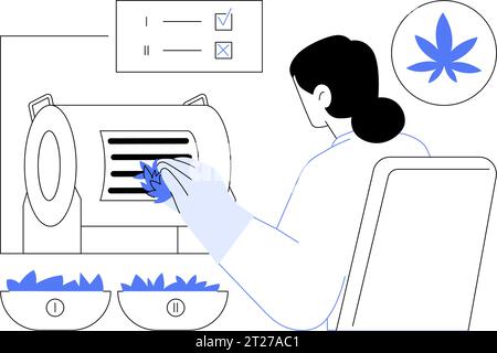 Cannabis quality control abstract concept vector illustration. Stock Vector