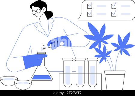 Medical cannabis testing abstract concept vector illustration. Stock Vector