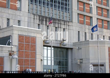 brooklyn jail mdc prison jail, federal bureau, taken in september 7 nyc usa 2023 summer in brooklyn. Stock Photo