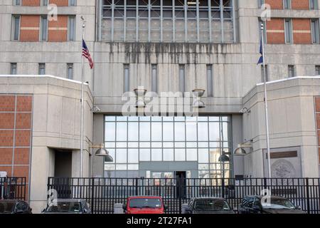 brooklyn jail mdc prison jail, federal bureau, taken in september 7 nyc usa 2023 summer in brooklyn. Stock Photo