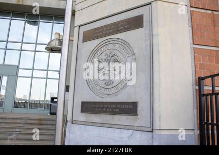 brooklyn jail mdc prison jail, federal bureau, taken in september 7 nyc usa 2023 summer in brooklyn. Stock Photo