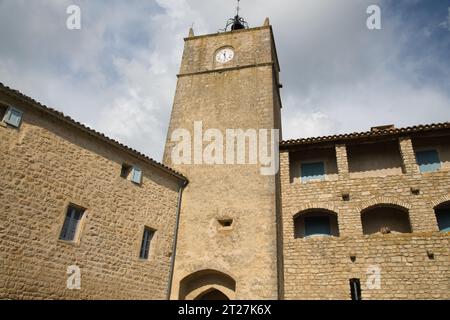 A Clock Tower in Viens, France. Stock Photo
