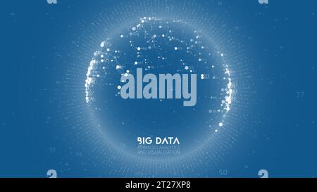 Big data visualization. Futuristic infographic. Information aesthetic design. Visual data complexity. Complex data threads graphic visualization Stock Vector
