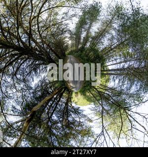 Little planet 360 degree sphere. Panorama New Zealand Stock Photo
