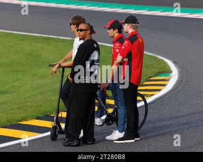 Lewis Hamilton (GBR) Ferrari and Charles Leclerc (MON) Ferrari fans. 16 ...