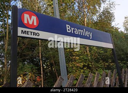 Bramley railway station, part of the West Yorkshire Metro network, Swinnow Road, Bramley, West Yorkshire, LS13 4DU Stock Photo