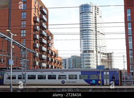 Northern railway trains at New Station St, Leeds, Yorkshire, England, LS1 4DY Stock Photo