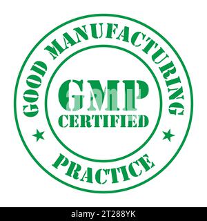 GMP Good Manufacturing Practice certified logo Stock Vector