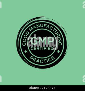 GMP Good Manufacturing Practice certified logo Stock Vector