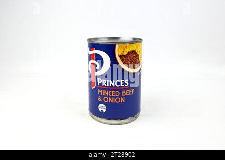 Princes Minced Beef with Onions in Gravy  – Wales, UK  – 10 October 2023 Stock Photo