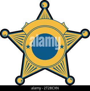 Vector illustration of Security Police badge sheriff badge Stock Vector