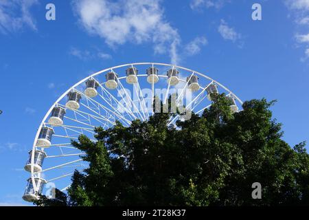 Looking up at ferris wheel the Reef Eye on Cairns Esplanade in Cairns, Queensland, Australia Stock Photo