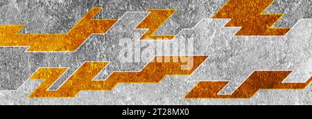 Orange and grey grunge stripes abstract banner design. Geometric tech vector background Stock Vector