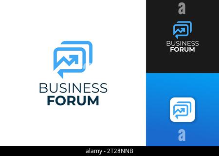 business forum logo design template. business talk and discussion logo. Stock Vector