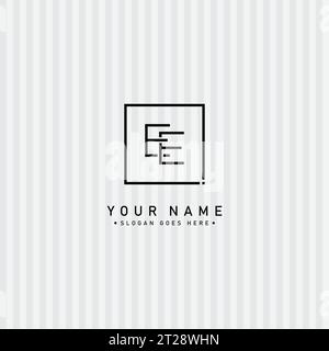 Initial EE Vector Logo - Elegant Monogram Template for letter E and E for your Business Stock Vector