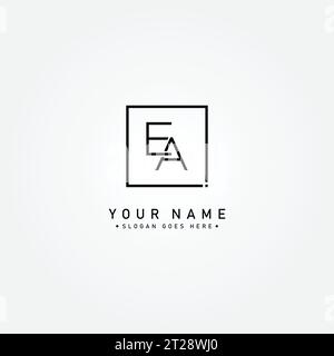 EA Vector Logo Template - Simple Icon for Initial Letter E and A Monogram Stock Vector