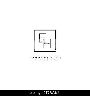 Abstract Letter EH Logo - Initial Monogram Template for Alphabet E and H Stock Vector