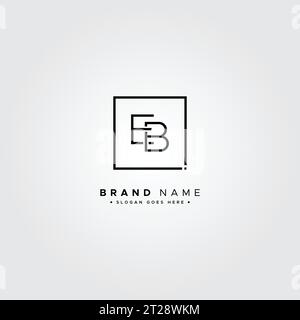 Creative Monogram for Initial Letter EB Logo - Minimal Vector Logo Template for alphabet E & B Stock Vector