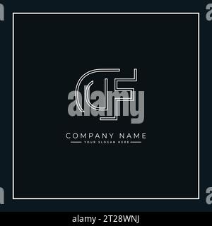 Vector Template for Initial Letter DF Logo - Elegant Monogram Logo for Alphabet D and F Stock Vector