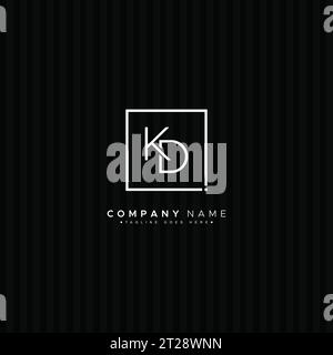 Abstract Letter KD Logo - Initial Monogram Template for Alphabet K and D Stock Vector