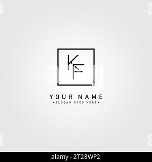 Vector Template for Initial Letter KF Logo - Elegant Monogram Logo for Alphabet K and F Stock Vector