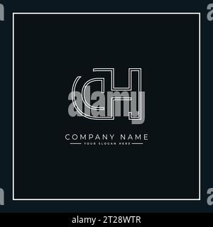 Initial DH Vector Logo - Elegant Monogram Template for letter D and H for your Business Stock Vector