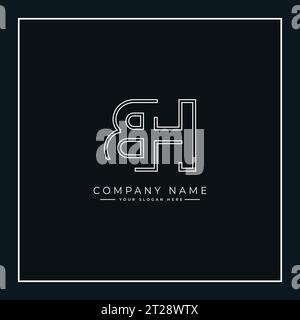Vector Template for Initial Letter BH Logo - Elegant Monogram Logo for Alphabet B and H Stock Vector