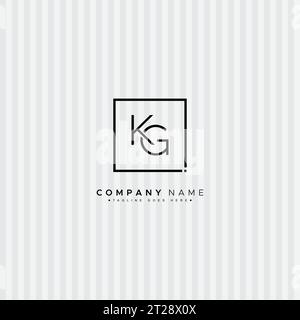 KG Vector Logo Template - Simple Icon for Initial Letter K and G Monogram Stock Vector