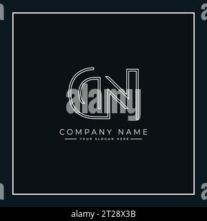 DN Vector Logo Template - Simple Icon for Initial Letter D and N Monogram Stock Vector