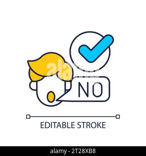 2D simple thin line establish boundaries icon Stock Vector