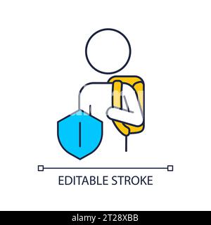 2D simple thin line empower child icon Stock Vector