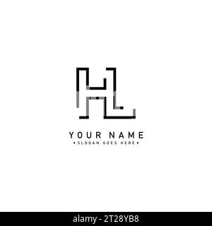 Vector Template for Initial Letter HL Logo - Elegant Monogram Logo for Alphabet H and L Stock Vector