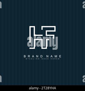 Creative Logo for Initials HF in Monogram Style - Vector Template for Initial Letter H and F Stock Vector