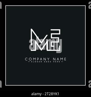 Abstract Letter ME Logo - Initial Monogram Template for Alphabet M and E Stock Vector