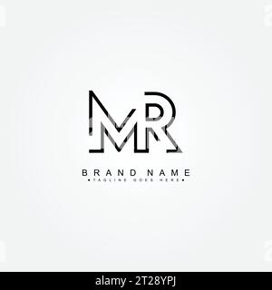 MR Minimal Vector Logo - Simple Business Logo for Monogram M and R Stock Vector