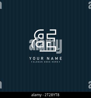Abstract Letter BE Logo - Initial Monogram Template for Alphabet B and E Stock Vector