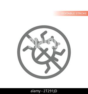 No bug, pesticide or insecticide vector icon. Antivirus or repellent sign. Stock Vector