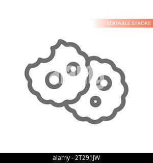 Cookies line vector icon. Pop ads and marketing we use cookies symbol. Stock Vector