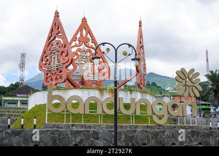 The city center of the town square of Bandungan which is a mountain tourist spot with many hotels, villas, inns and also fresh fruit and vegetable. Stock Photo
