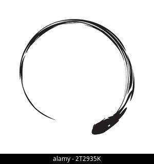 Circle brush stroke. Vector grunge brush stroke, paint brush circle, design element vector illustration Stock Vector