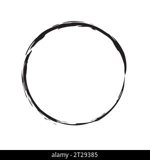 Circle brush stroke. Vector grunge brush stroke, paint brush circle, design element vector illustration Stock Vector