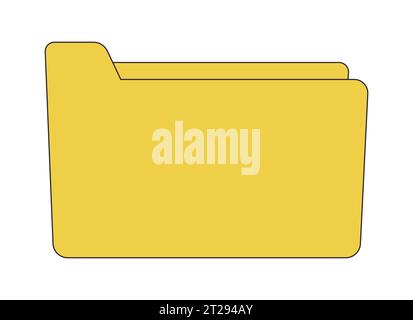 Folder with personal information flat line color isolated vector object Stock Vector