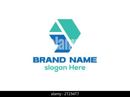 Letter a9 modern Logo. Letter A in negative space and full shape similar to 9. This logo is ideal for technology startups, creative agencies. Stock Vector