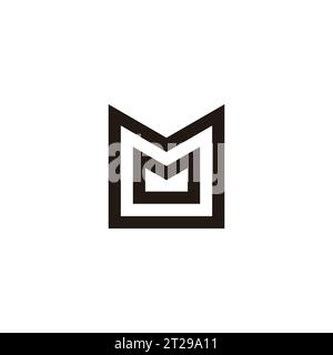 letter mm stripes geometric line logo vector Stock Vector