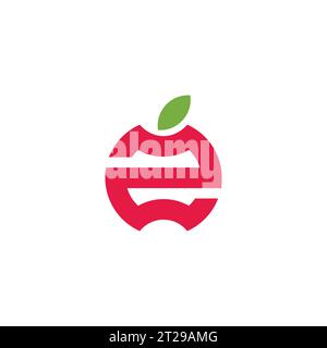 letter z number 2 fruit apple logo vector Stock Vector