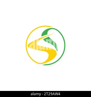 letter s leaf circle curves simple logo vector Stock Vector